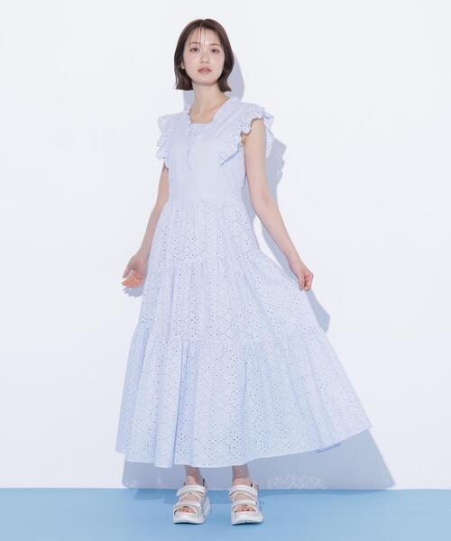 JILL by JILL STUART(ジルバイジルスチュアート)の「カットワークティアードワンピース(ワンピース・レディース・ブルー/ブラック/ホワイト・FREE)」の13枚目の写真
