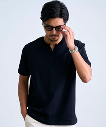 BENUSTA（ベヌスタ）の「『BENUSTA/ベヌスタ』キーネックリブ半袖Tシャツ【GC】（Tシャツ/カットソー）」
