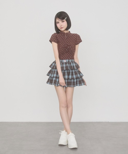 rumnel:(ルムネル)の「星柄フロントジップトップス / Star Print Front Zip Tops(Tシャツ/カットソー・レディース・ブラウン/ブラック・FREE)」の20枚目の写真
