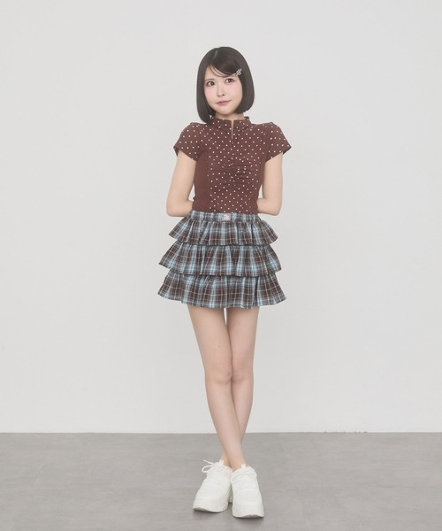 rumnel:(ルムネル)の「星柄フロントジップトップス / Star Print Front Zip Tops(Tシャツ/カットソー・レディース・ブラウン/ブラック・FREE)」の21枚目の写真