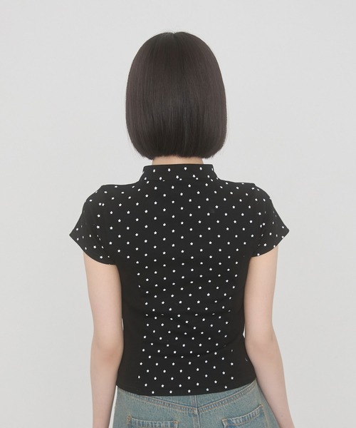 rumnel:(ルムネル)の「星柄フロントジップトップス / Star Print Front Zip Tops(Tシャツ/カットソー・レディース・ブラウン/ブラック・FREE)」の11枚目の写真
