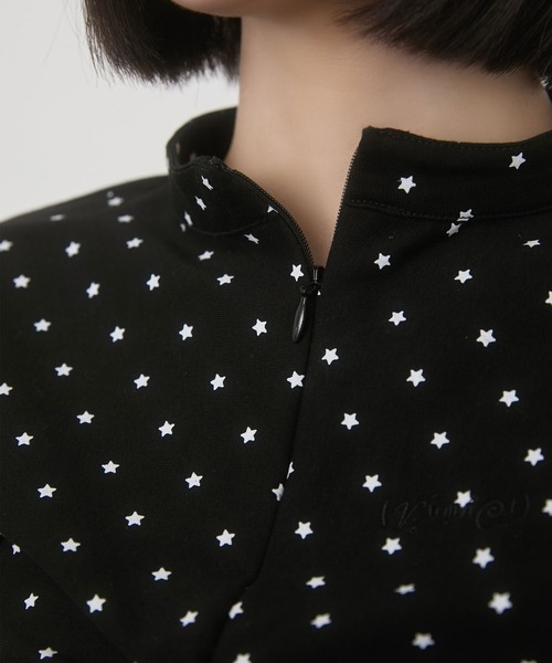 rumnel:(ルムネル)の「星柄フロントジップトップス / Star Print Front Zip Tops(Tシャツ/カットソー・レディース・ブラウン/ブラック・FREE)」の12枚目の写真