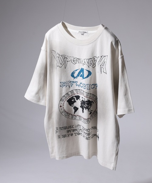 Jungle Storm（ジャングルストーム）の「JUNGLE STORM 加工グラフィックロゴTシャツ 半袖（Tシャツ/カットソー・メンズ・ブラック/カーキ/アイボリー/ピンク・M/L）」の2枚目の写真