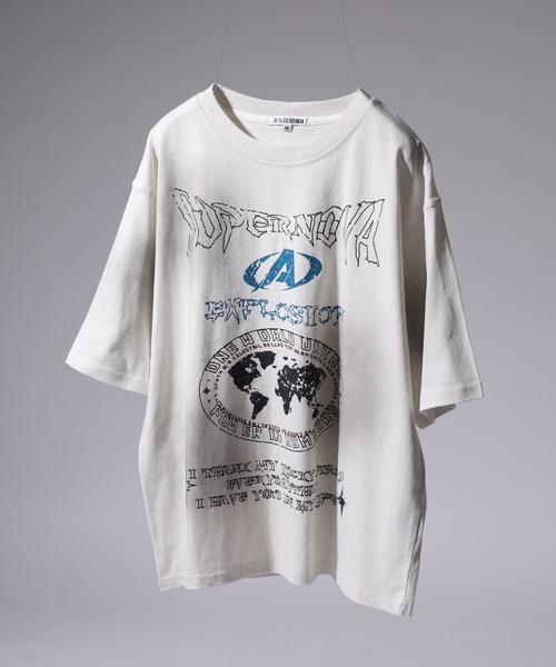 Jungle Storm（ジャングルストーム）の「JUNGLE STORM 加工グラフィックロゴTシャツ 半袖（Tシャツ/カットソー・メンズ・ブラック/カーキ/アイボリー/ピンク・M/L）」の5枚目の写真