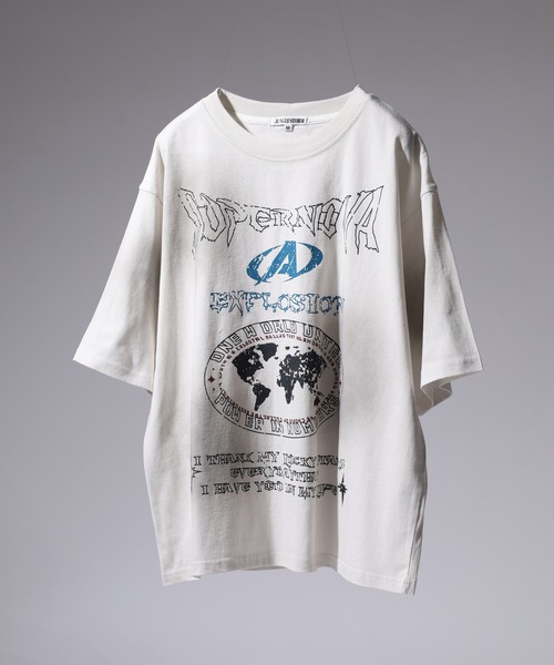 Jungle Storm（ジャングルストーム）の「JUNGLE STORM 加工グラフィックロゴTシャツ 半袖（Tシャツ/カットソー・メンズ・ブラック/カーキ/アイボリー/ピンク・M/L）」の6枚目の写真