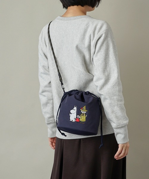 MOOMIN(ムーミン)の「【MOOMIN】(ムーミン) 軽量 撥水 ペットボトル500ml 長財布 収納可能 巾着 ハンドバッグ RMPK-05(ショルダーバッグ・レディース・ライトグレー/カーキ/チャコールグレー/ネイビー/ベージュ/レッド/パープル・ONE SIZE)」の11枚目の写真