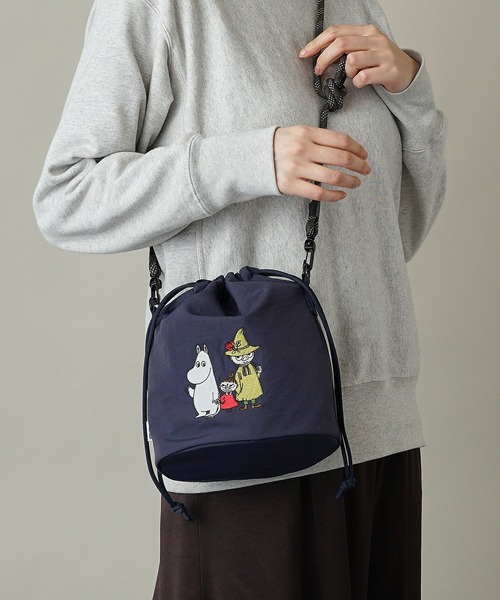 MOOMIN(ムーミン)の「【MOOMIN】(ムーミン) 軽量 撥水 ペットボトル500ml 長財布 収納可能 巾着 ハンドバッグ RMPK-05(ショルダーバッグ・レディース・ライトグレー/カーキ/チャコールグレー/ネイビー/ベージュ/レッド/パープル・ONE SIZE)」の12枚目の写真