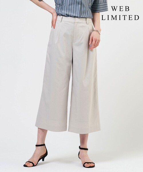 J.PRESS(ジェイプレス)の「【人気素材】セルロースリネンストレッチ クロップド パンツ(その他パンツ・レディース・カーキ系/アイボリー系/ブラック系/グリーン系/ベージュ系・T13/T17/T15)」の1枚目の写真
