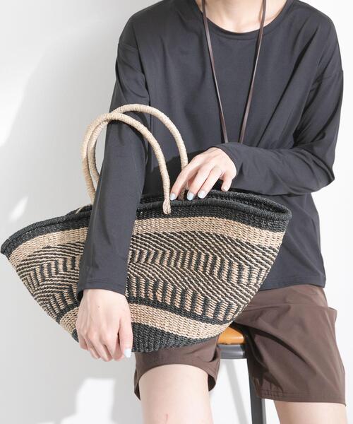 URBAN RESEARCH Sonny Label（アーバンリサーチサニーレーベル）の「BAGMATI　アバカボーダーバッグ（かごバッグ・レディース・ブラック系その他/ブラウン系その他・ONE）」の2枚目の写真