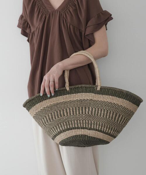 URBAN RESEARCH Sonny Label（アーバンリサーチサニーレーベル）の「BAGMATI　アバカボーダーバッグ（かごバッグ・レディース・ブラック系その他/ブラウン系その他・ONE）」の6枚目の写真