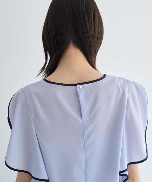 YECCA VECCA(イェッカヴェッカ)の「配色ラッフルスリーブブラウス(シャツ/ブラウス・レディース・ネイビー/サックスブルー/オフホワイト・FREE)」の12枚目の写真