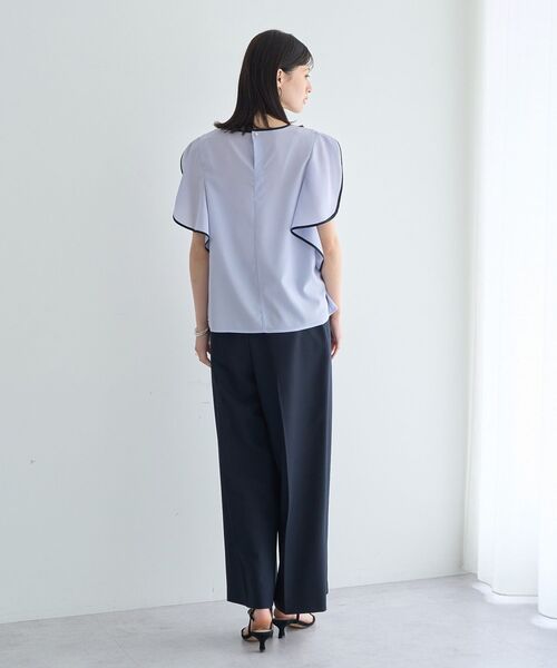 YECCA VECCA(イェッカヴェッカ)の「配色ラッフルスリーブブラウス(シャツ/ブラウス・レディース・ネイビー/サックスブルー/オフホワイト・FREE)」の16枚目の写真