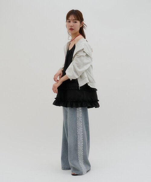 DISCOAT（ディスコート）の「【umm.】裾フリルキャミチュニック（シャツ/ブラウス・レディース・ブラック/オフホワイト/サックスブルー・FREE）」の20枚目の写真
