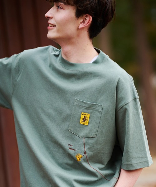 COBMASTER(コブマスター)の「COBMASTER/コブマスター 吸水速乾/抗菌防臭 ポケット刺繍 ルーズTEE《フォレストジップライン》(Tシャツ/カットソー・メンズ・ホワイト/セージグリーン/ブラック/ライトピンク・MEDIUM/LARGE/X-LARGE)」の3枚目の写真