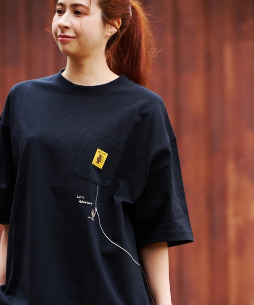 COBMASTER(コブマスター)の「COBMASTER/コブマスター 吸水速乾/抗菌防臭 ポケット刺繍 ルーズTEE《フォレストジップライン》(Tシャツ/カットソー・メンズ・ホワイト/セージグリーン/ブラック/ライトピンク・MEDIUM/LARGE/X-LARGE)」の2枚目の写真