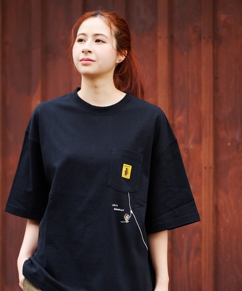 COBMASTER(コブマスター)の「COBMASTER/コブマスター 吸水速乾/抗菌防臭 ポケット刺繍 ルーズTEE《フォレストジップライン》(Tシャツ/カットソー・メンズ・ホワイト/セージグリーン/ブラック/ライトピンク・MEDIUM/LARGE/X-LARGE)」の12枚目の写真