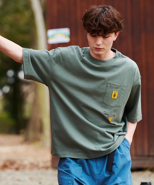 COBMASTER(コブマスター)の「COBMASTER/コブマスター 吸水速乾/抗菌防臭 ポケット刺繍 ルーズTEE《フォレストジップライン》(Tシャツ/カットソー・メンズ・ホワイト/セージグリーン/ブラック/ライトピンク・MEDIUM/LARGE/X-LARGE)」の19枚目の写真