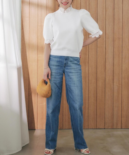 Liala×PG(リアラバイピージー)の「ネック&袖 レース フリル ニット Liala×PG(ニット/セーター・レディース・ホワイト・S/M)」の20枚目の写真