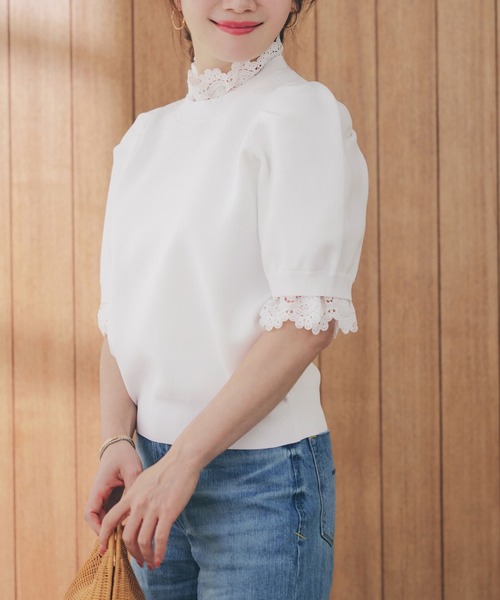 Liala×PG(リアラバイピージー)の「ネック&袖 レース フリル ニット Liala×PG(ニット/セーター・レディース・ホワイト・S/M)」の18枚目の写真
