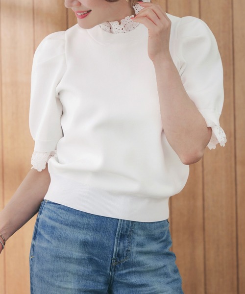 Liala×PG(リアラバイピージー)の「ネック&袖 レース フリル ニット Liala×PG(ニット/セーター・レディース・ホワイト・S/M)」の17枚目の写真