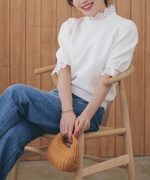 Liala×PG(リアラバイピージー)の「ネック&袖 レース フリル ニット Liala×PG(ニット/セーター・レディース・ホワイト・S/M)」の16枚目の写真