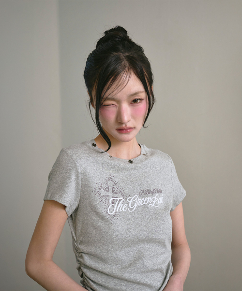 THE GREEN LAB（ザグリーンラボ）の「スタッドグラフィックシャーリング半袖Tシャツ[メランジグレー]（Tシャツ/カットソー・レディース・その他・FREE）」の7枚目の写真