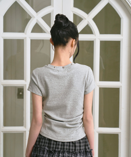 THE GREEN LAB（ザグリーンラボ）の「スタッドグラフィックシャーリング半袖Tシャツ[メランジグレー]（Tシャツ/カットソー・レディース・その他・FREE）」の10枚目の写真