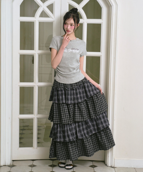 THE GREEN LAB（ザグリーンラボ）の「スタッドグラフィックシャーリング半袖Tシャツ[メランジグレー]（Tシャツ/カットソー・レディース・その他・FREE）」の13枚目の写真