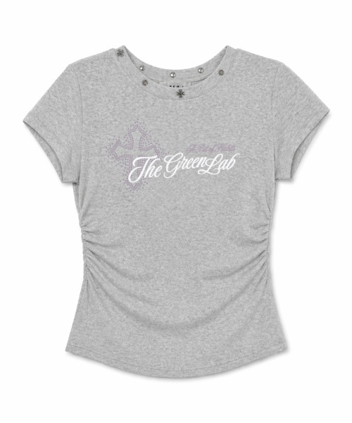 THE GREEN LAB（ザグリーンラボ）の「スタッドグラフィックシャーリング半袖Tシャツ[メランジグレー]（Tシャツ/カットソー・レディース・その他・FREE）」の15枚目の写真