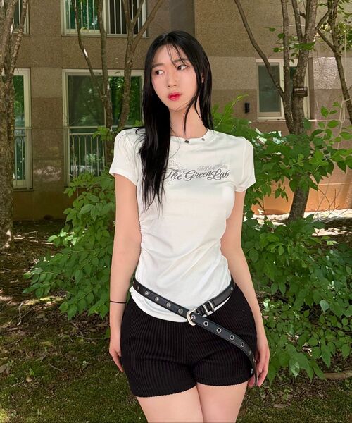 THE GREEN LAB（ザグリーンラボ）の「スタッドグラフィックシャーリング半袖Tシャツ[メランジグレー]（Tシャツ/カットソー・レディース・その他・FREE）」の18枚目の写真