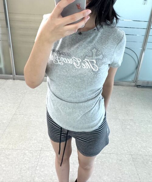 THE GREEN LAB（ザグリーンラボ）の「スタッドグラフィックシャーリング半袖Tシャツ[メランジグレー]（Tシャツ/カットソー・レディース・その他・FREE）」の19枚目の写真