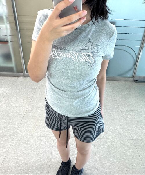 THE GREEN LAB（ザグリーンラボ）の「スタッドグラフィックシャーリング半袖Tシャツ[メランジグレー]（Tシャツ/カットソー・レディース・その他・FREE）」の21枚目の写真
