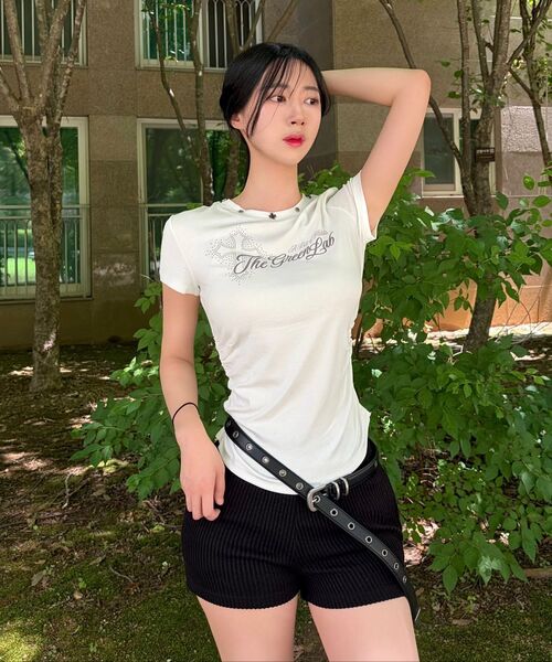 THE GREEN LAB（ザグリーンラボ）の「スタッドグラフィックシャーリング半袖Tシャツ[メランジグレー]（Tシャツ/カットソー・レディース・その他・FREE）」の22枚目の写真