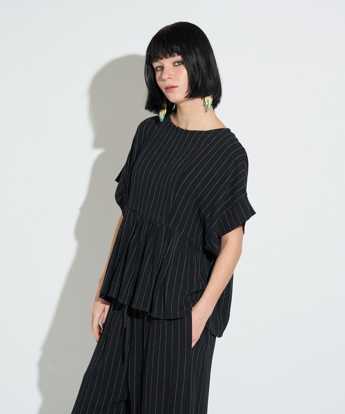 ANNA SUI NYC(アナ スイ エヌ ワイ シー)の「ストライプフリルトップス(シャツ/ブラウス・レディース・ブラック/グリーン・FREE)」の5枚目の写真