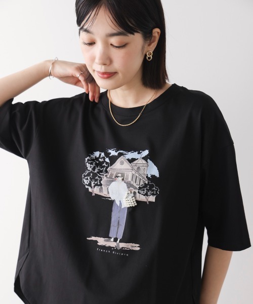 Bou Jeloud（ブージュルード）の「ドールモチーフＴシャツ（Tシャツ/カットソー・レディース・ブラック/オフホワイト/杢グレー・FREE）」の2枚目の写真