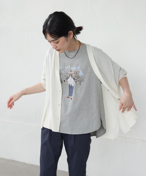 Bou Jeloud（ブージュルード）の「ドールモチーフＴシャツ（Tシャツ/カットソー・レディース・ブラック/オフホワイト/杢グレー・FREE）」の4枚目の写真