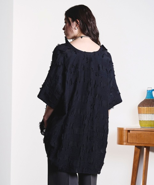ROSE BUD(ローズバッド)の「(GENE HEAVENS)SHEER DOBBY S/S SHIRT(シャツ/ブラウス・レディース・ブラック/ベージュ/ブルー・ONE SIZE)」の9枚目の写真