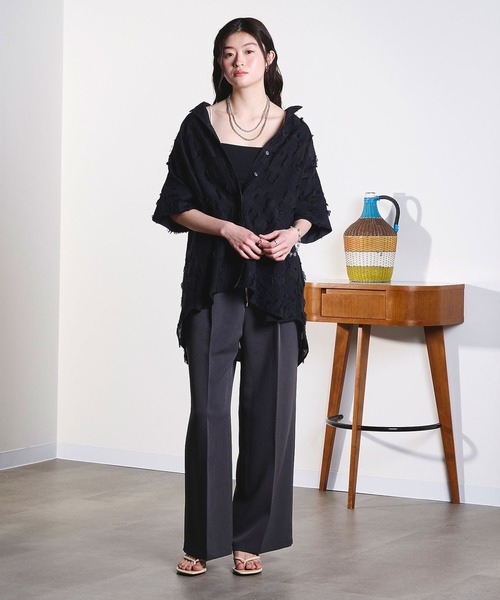 ROSE BUD(ローズバッド)の「(GENE HEAVENS)SHEER DOBBY S/S SHIRT(シャツ/ブラウス・レディース・ブラック/ベージュ/ブルー・ONE SIZE)」の10枚目の写真
