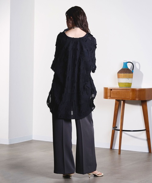 ROSE BUD(ローズバッド)の「(GENE HEAVENS)SHEER DOBBY S/S SHIRT(シャツ/ブラウス・レディース・ブラック/ベージュ/ブルー・ONE SIZE)」の12枚目の写真