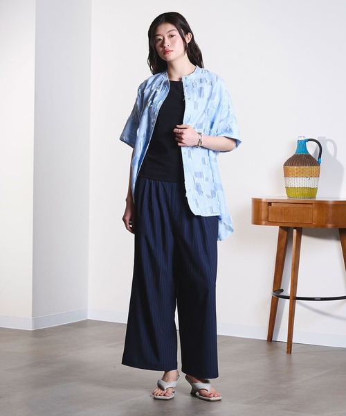 ROSE BUD(ローズバッド)の「(GENE HEAVENS)SHEER DOBBY S/S SHIRT(シャツ/ブラウス・レディース・ブラック/ベージュ/ブルー・ONE SIZE)」の20枚目の写真
