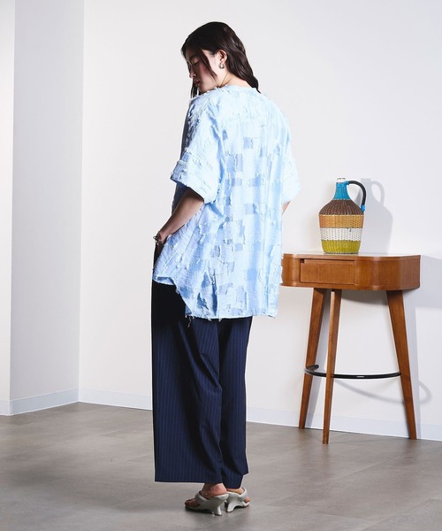 ROSE BUD(ローズバッド)の「(GENE HEAVENS)SHEER DOBBY S/S SHIRT(シャツ/ブラウス・レディース・ブラック/ベージュ/ブルー・ONE SIZE)」の22枚目の写真