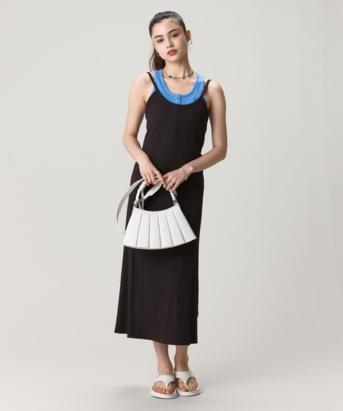 LACOSTE(ラコステ)の「ランダムピッチリブニット バックストラップデザインキャミワンピース(ワンピース・レディース・スカイブルー/ブラウン・38/36/40)」の18枚目の写真