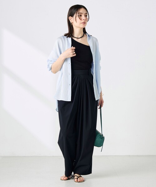 NOLLEY’S Sophi(ノーリーズソフィ)の「ウォッシャブルドライトリコットラップ風タックパンツ(その他パンツ・レディース・ブラック/サックスブルー・34/36/38)」の17枚目の写真