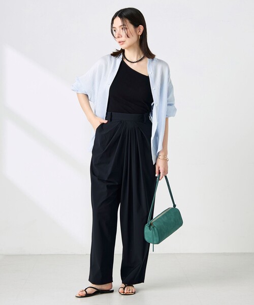 NOLLEY’S Sophi(ノーリーズソフィ)の「ウォッシャブルドライトリコットラップ風タックパンツ(その他パンツ・レディース・ブラック/サックスブルー・34/36/38)」の18枚目の写真