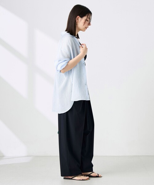 NOLLEY’S Sophi(ノーリーズソフィ)の「ウォッシャブルドライトリコットラップ風タックパンツ(その他パンツ・レディース・ブラック/サックスブルー・34/36/38)」の21枚目の写真