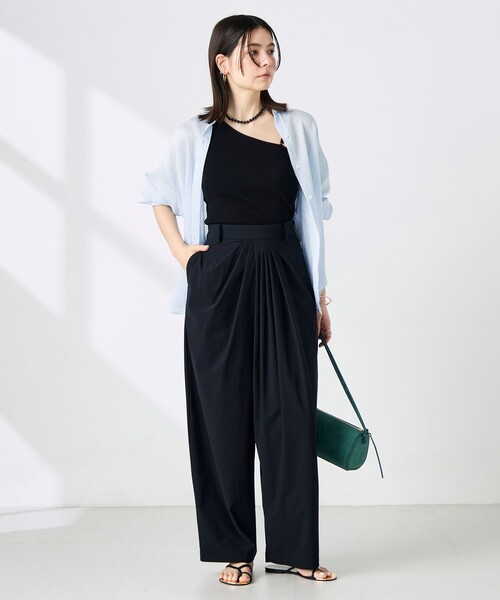 NOLLEY’S Sophi(ノーリーズソフィ)の「ウォッシャブルドライトリコットラップ風タックパンツ(その他パンツ・レディース・ブラック/サックスブルー・34/36/38)」の22枚目の写真