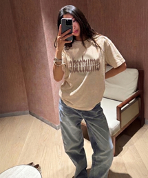 ピグメントシャドウレタリングTシャツ ABH365-102 ベージュ