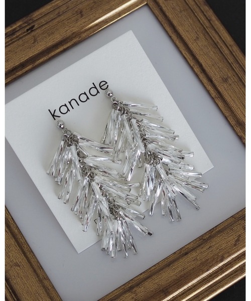 tone(トーン)の「【kanade】ビーズタッセルピアス(MA)(ピアス(両耳用)・レディース・シルバー/ブラック/ブラウン・FREE)」の13枚目の写真