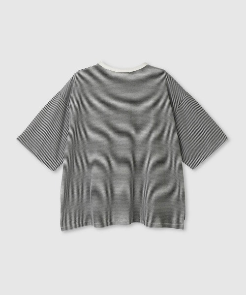 Mac-House（マックハウス）の「Idnes ピンボーダーロゴTシャツ（Tシャツ/カットソー・レディース・ブラウン系/グリーン系/ブルー系/ブラック系・FREE）」の8枚目の写真