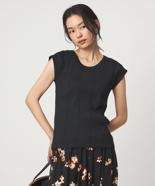 green label relaxing（グリーンレーベルリラクシング）の「ランダム ブライトリブ Uネック カットソー（Tシャツ/カットソー・レディース・モカ/レッド/ブラック/オフホワイト・FREE）」の2枚目の写真